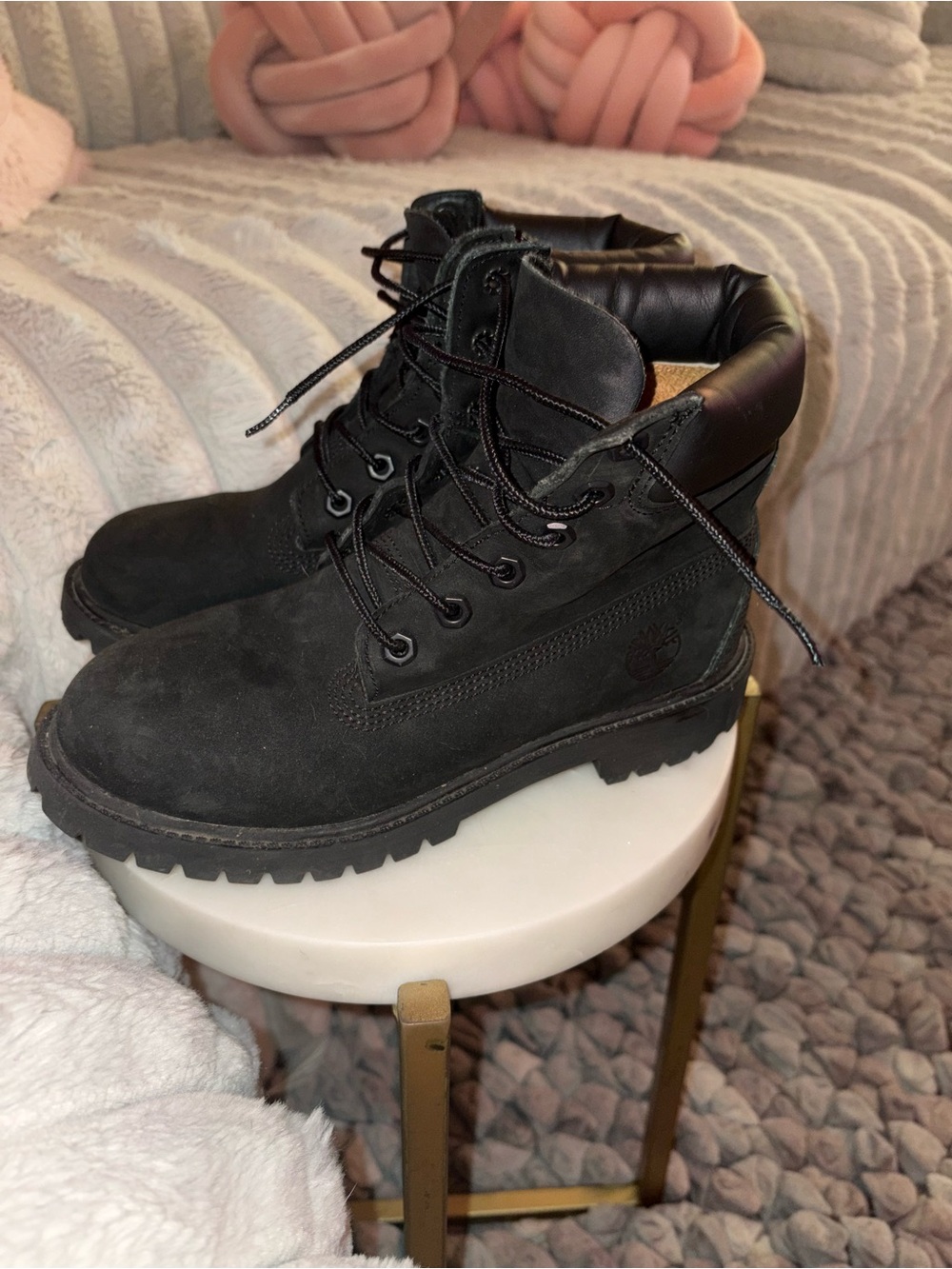 Timberland Black Kids Lace-Up Boots
